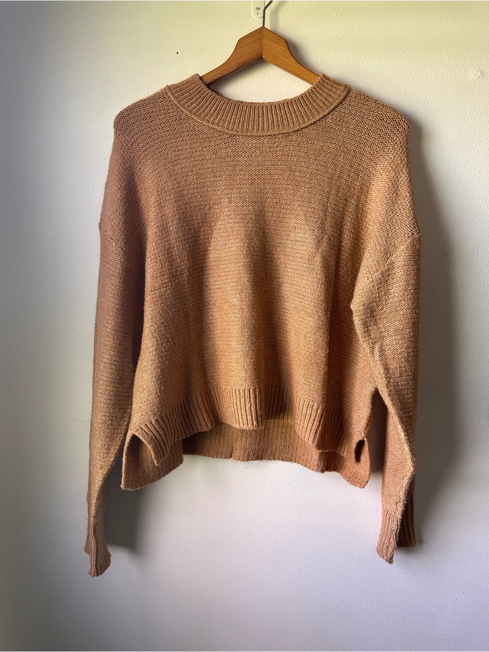 American Eagle Outfitters Camel Crewneck Sweater